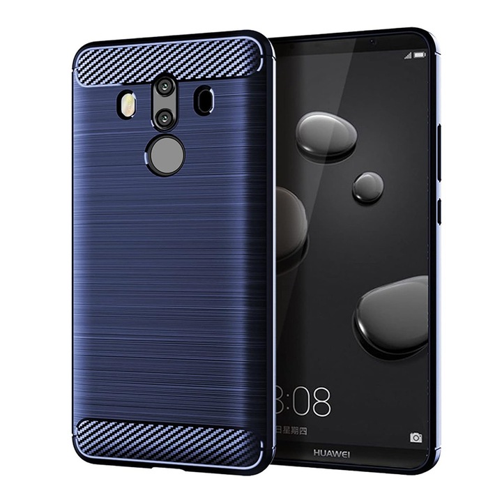 Кейс за Huawei Mate 10 Pro - Techsuit Carbon Silicone - Син