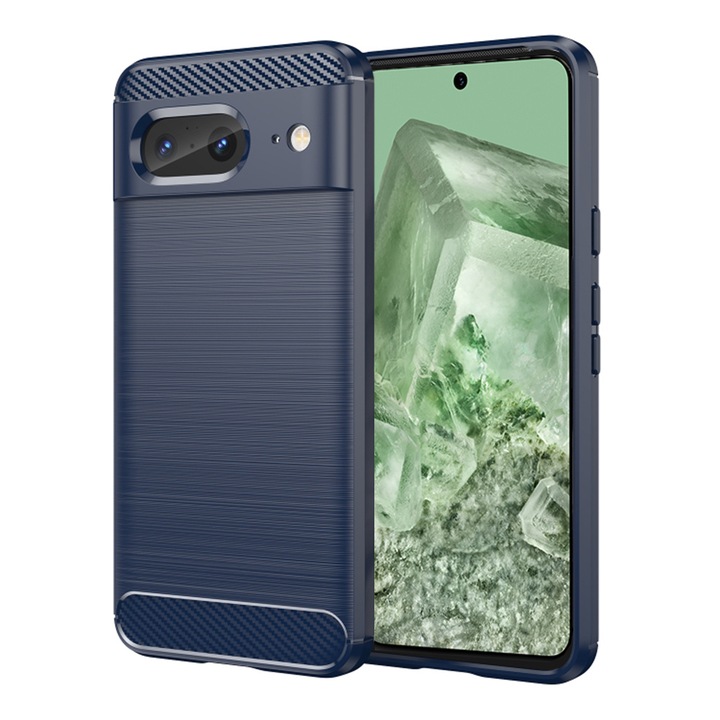 Кейс за Google Pixel 8 - Techsuit Carbon Silicone - Син