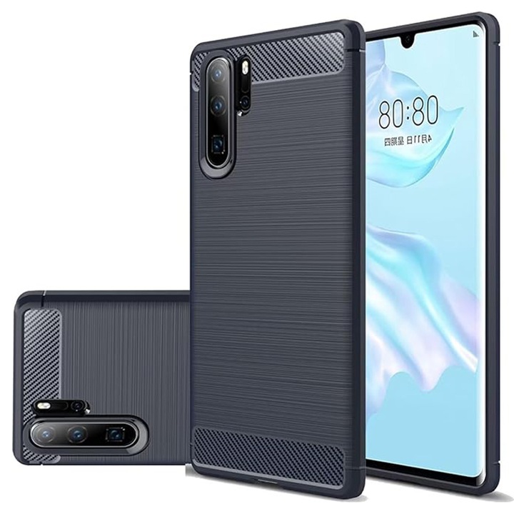 Кейс за Huawei P30 Pro / P30 Pro New Edition - Techsuit Carbon Silicone - Син