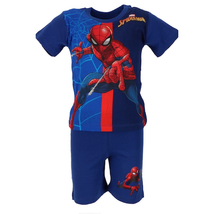 Къса детска пижама, Spiderman, Памук, Тъмносин, Тъмносин