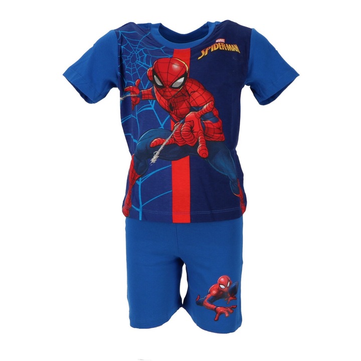 Къса детска пижама, Spiderman, Памук, Светлосин - 46997, Светлосин