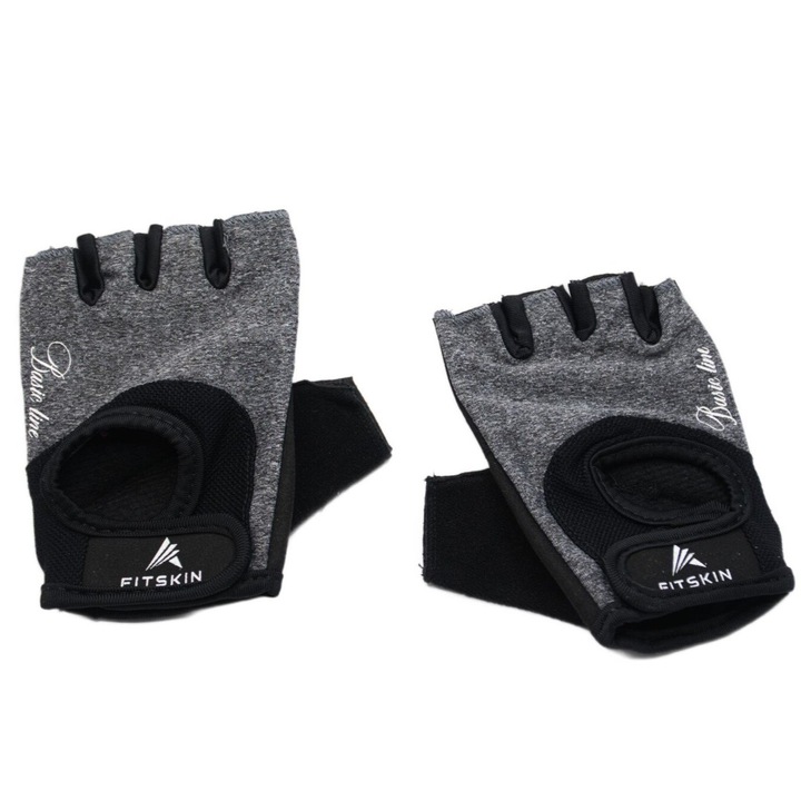 Manusi Fitskin Basic Femei, Negru/Gri, M