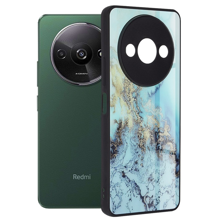 Кейс за Xiaomi Redmi A3 - Techsuit Glaze Series, Черен
