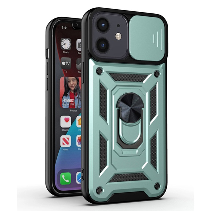 Кейс за iPhone 12 / 12 Pro - Techsuit CamShield Series - зелен