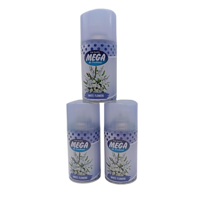 Pachet rezerva odorizant camera MEGA, WHITE FLOWERS, 3x205ml