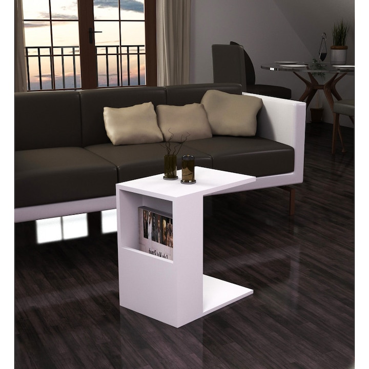 Masuta de cafea, MC-44796, Alb, 40x50x30 cm