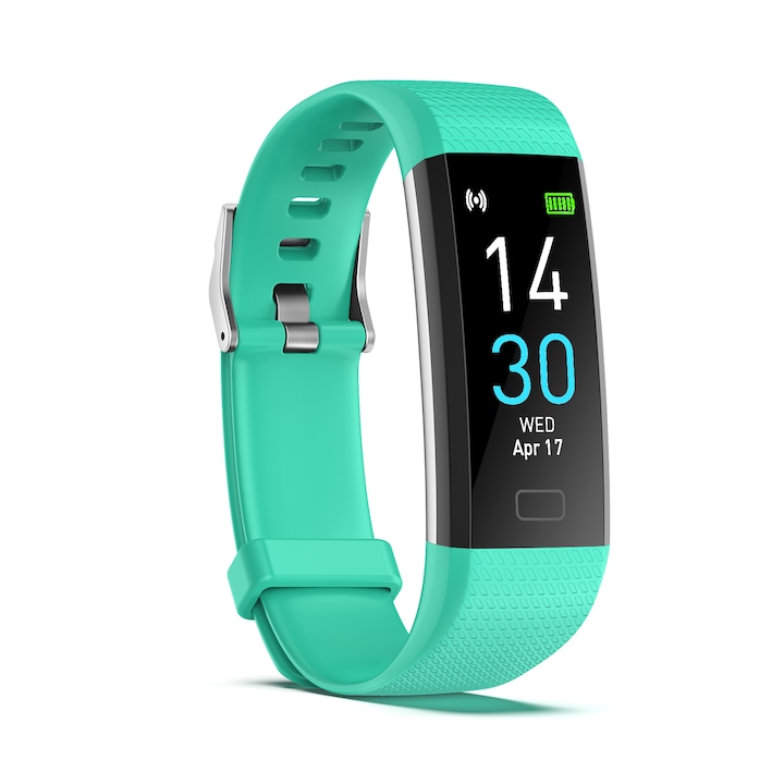 Bratara fitness, Heart Rate Smart Band, impermeabila IP67, neagra
