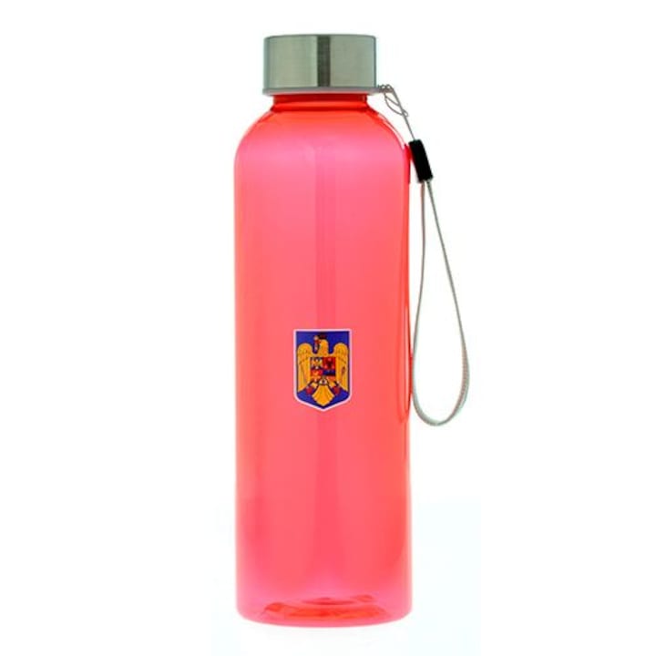 Bremen Simple Eco palack, Hai Romania, piros, rozsdamentes acél, újrahasznosított műanyag, 500 ml
