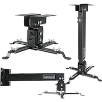 Suport Videoproiector Zenwire®, 4-in-1, montaj perete/tavan, telescopic 43–65 cm, universal pana la 25 kg, Negru