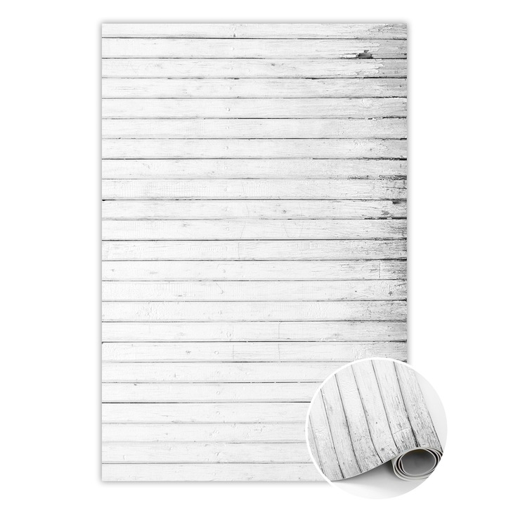 Covor de vinil, PVC, Placi orizontale, Alb, 120 cm x 180 cm, 010260360160000020403