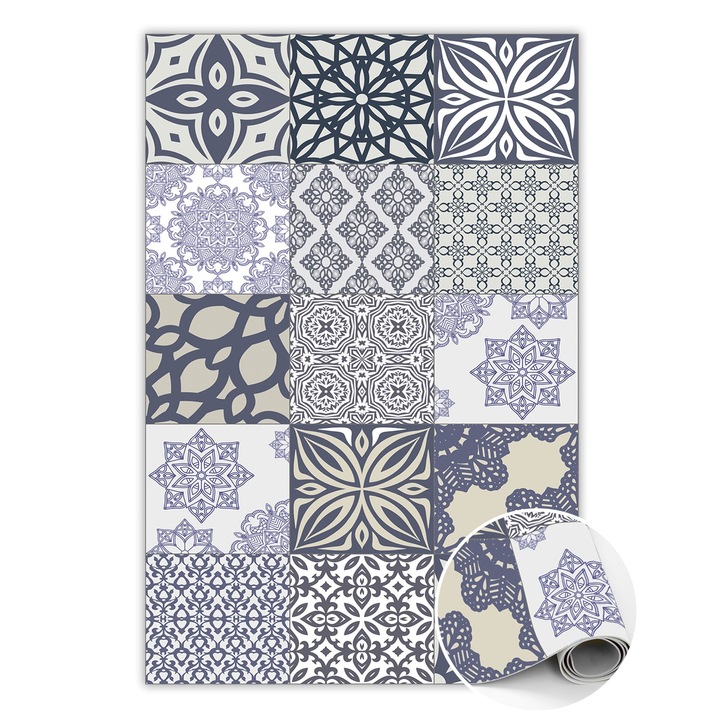 Covor de vinil, PVC, Amestec etnic, Multicolor, 120 cm x 180 cm, 010260360160000019974