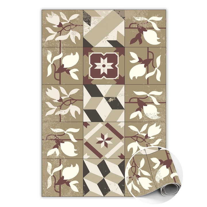 Covor de vinil, PVC, Diamant mic, Gri, 120 cm x 180 cm, 010260360160000019947