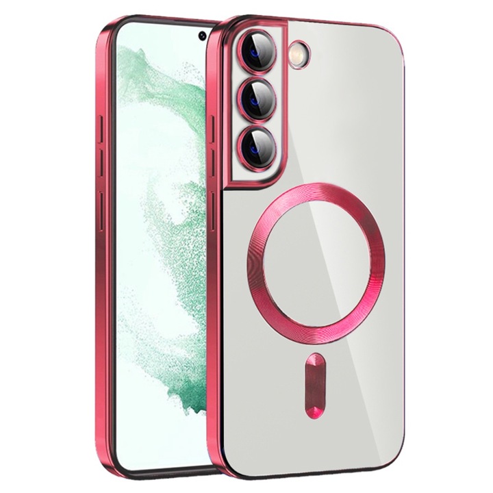 Samsung Galaxy S21 FE 5G kompatibilis tok, Techsuit Luxury Crystal MagSafe Red