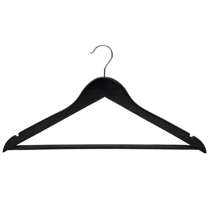 Set 5 Umerase din Lemn cu Bara Pentru Pantaloni UnicUtil®, Design Elegant si Robust, Ideal Pentru Organizarea Hainelelor Office Sau Casual, Structura Din Lemn Masiv cu Finisaj Natur, Potrivite Pentru Dulapuri Spatioase Sau Magazine Vestimentare