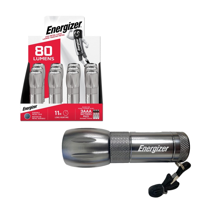 Фенер, 80 lm, 3 x AAA (включени), Energizer