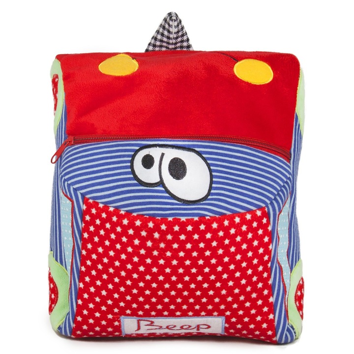 Rucsac din Plus Masina Rosie - 28 cm