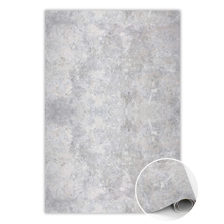 Covor de vinil, PVC, Structura de ciment, Gri, 120 cm x 180 cm, 010260360160000020347