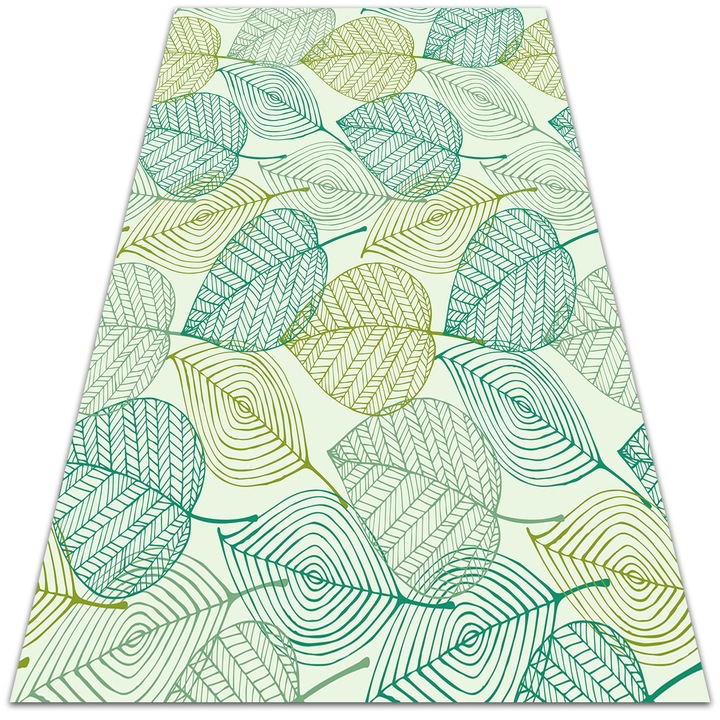 Covor de vinil, PVC, Schelet de frunze, Verde, 120 cm x 180 cm, 010260360160000020514