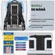 Rucsac bagaj de mana avion Quasar & Co.®, extensibil 43x30x20-28 cm, rucsac calatorie/voiaj multifunctional, impermeabil, compartiment pantofi, compartiment laptop, sistem agatare pe troler, pretabil drumetii/scoala, cu USB, textil, negru