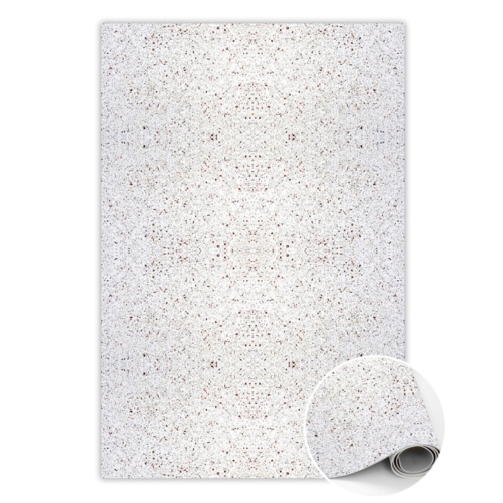 Covor de vinil, PVC, Marmura cu model, Alb, 80 cm x 120 cm, 010260360650000020366