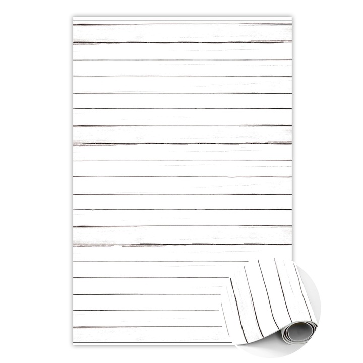 Covor de vinil, PVC, Placi albe vechi, Alb, 60 cm x 90 cm, 010260360570000019888