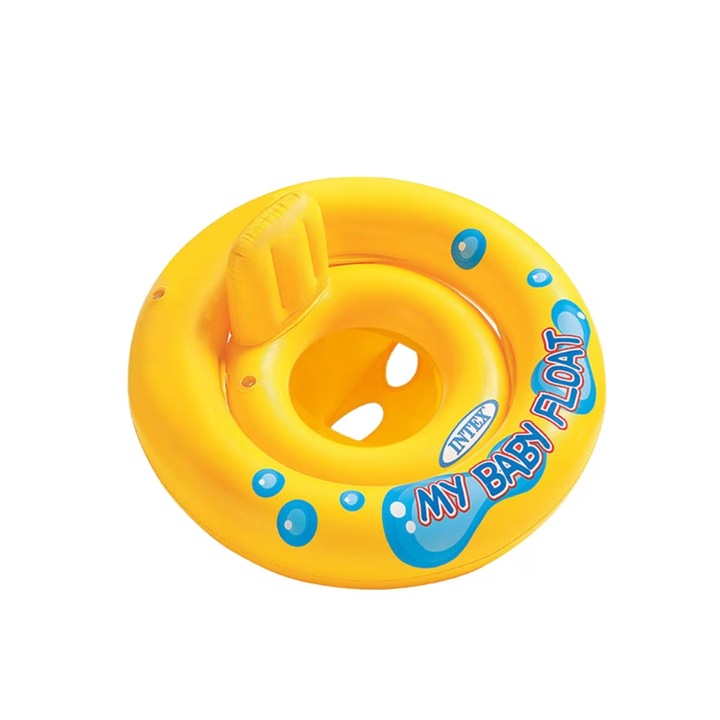 Colac de apa gonflabil pentru bebelusi, Intex, 6-24 luni, 70cm diametru, Galben