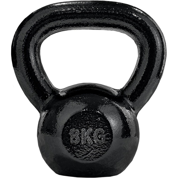 Kettlebell, 8 kg, fonta, negru, ScSPORTS®