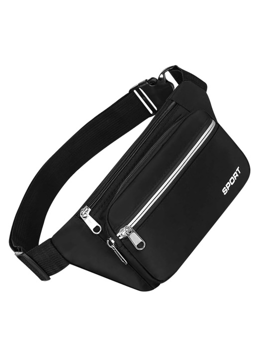 Edibazzar sporttáska, Nylon, fekete, 27x13x5cm