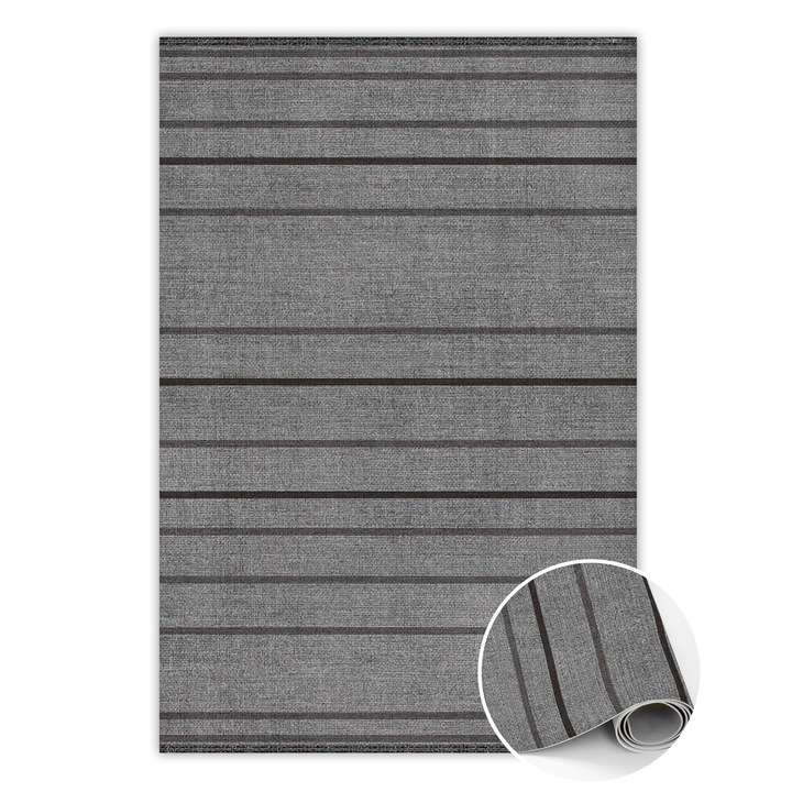 Covor de vinil, PVC, Centura gri, Gri, 120 cm x 180 cm, 010260360160000020034