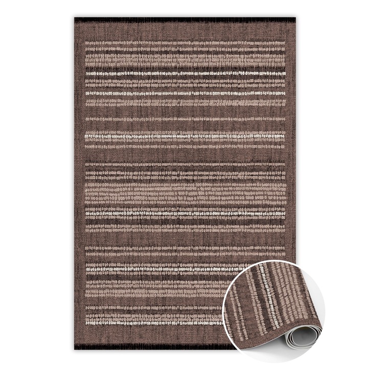 Covor de vinil, PVC, Model de tesatura maro, Maro, 80 cm x 120 cm, 010260360650000020030