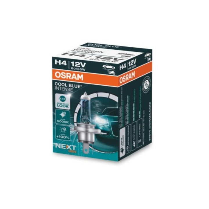 Автомобилна крушка H4 Osram Cool Blue Intense Next Gen +100% 12V 60/55W Xenon Bright®