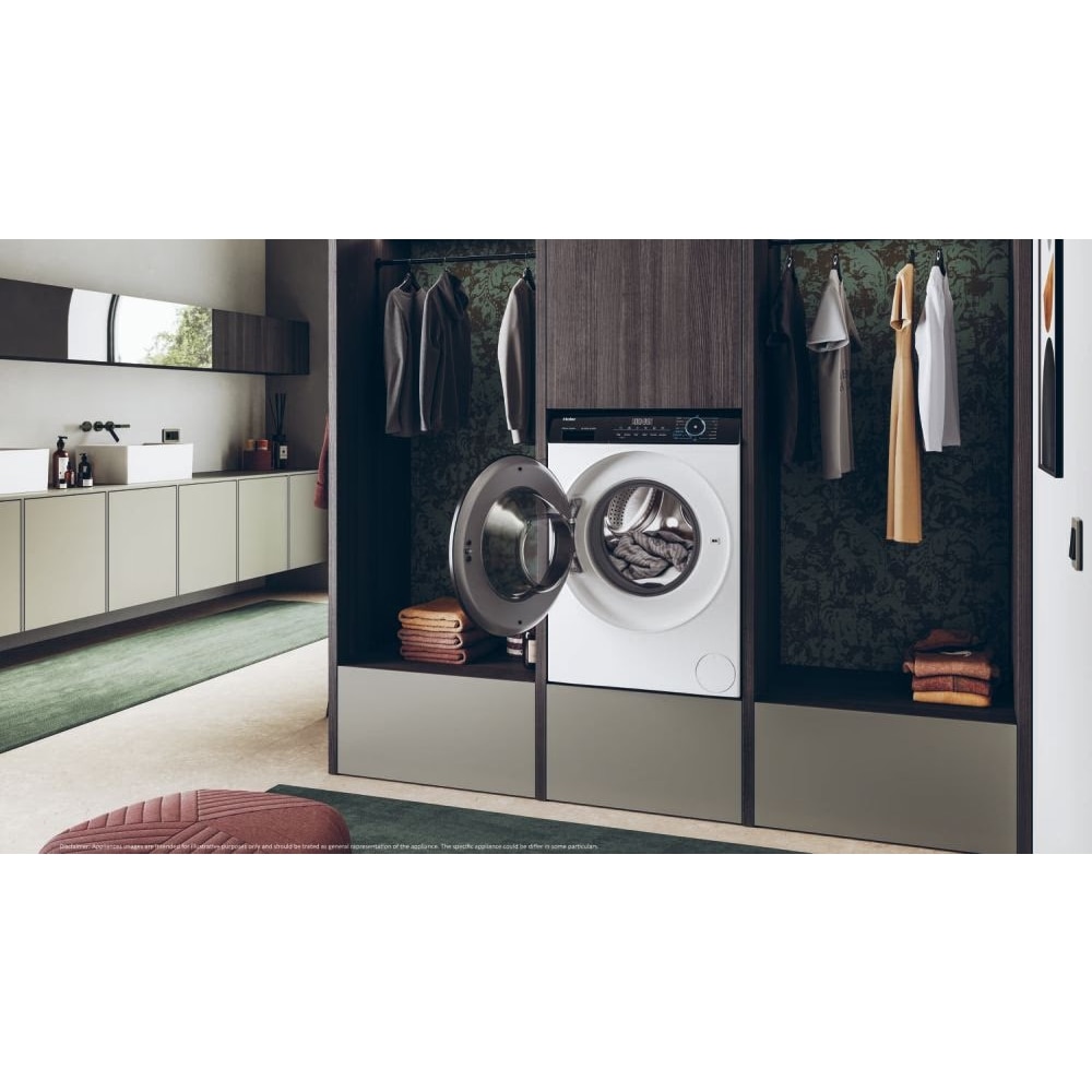 Masina de spalat rufe cu incarcare frontala Haier HW80-BP14939, ecran tactil, 15 programe, 8 kg, clasa energetica A, alb