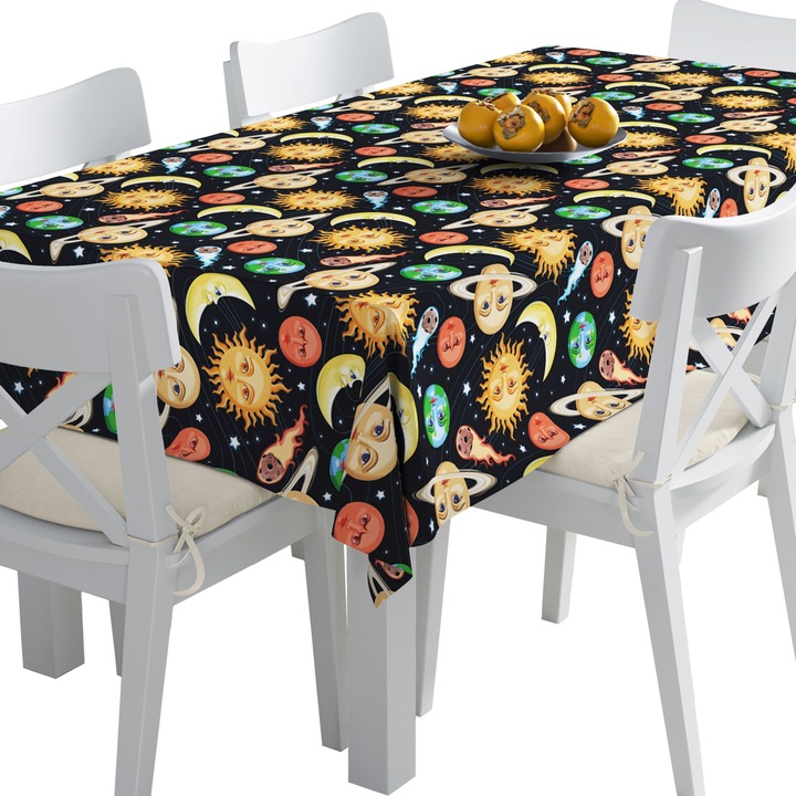 Abrosz, Bolygók és csillagok, Poliészter, Téglalap, Méret: 140 cm x 500 cm, TDX426/500