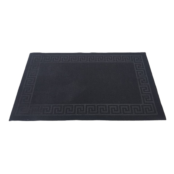 Csúszásmentes bejárati szőnyeg - Decor Greek Border uni, 45x75 cm, 100% pvc, fekete