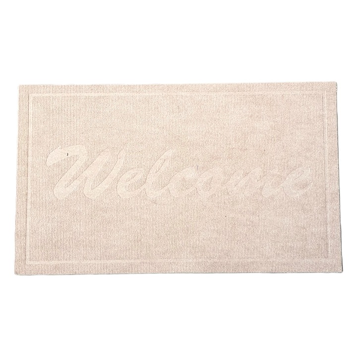 Covoras intrare - Welcome uni, 45x75 cm, antiderapant 100% pvc, bej
