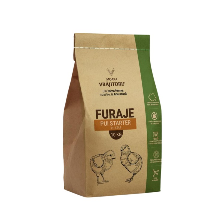 Furaj pui starter, faza 1, granulat, 21.7% proteina, 10 kg, Moara Vrajitoru