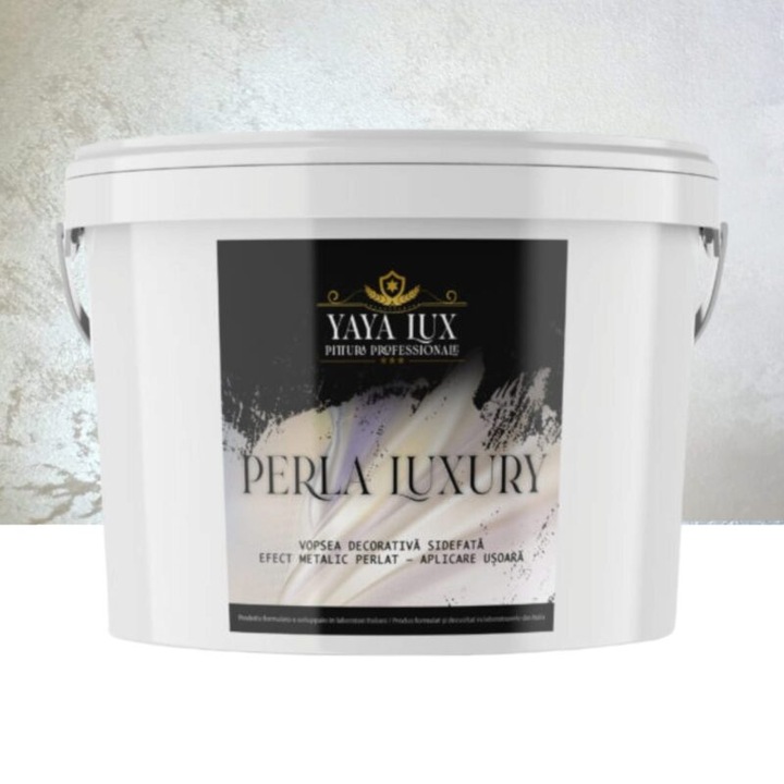Vopsea decorativa de Lux, Perla Luxury cu Fulgi Perlati, Alb Perlat, 2 Litri