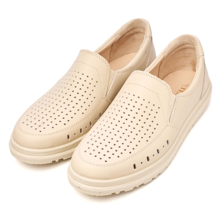 Pantofi piele barbati Tellus 05-12, Bej, 44