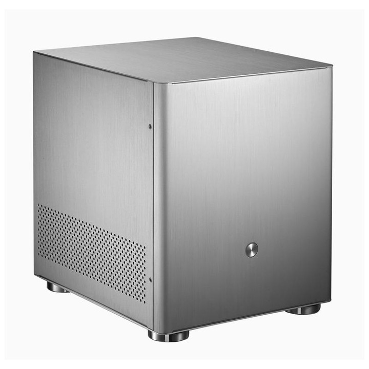 Кутия Jonsbo V4, Cube Tower, Без захранване, mITX, mATX, Сребрист