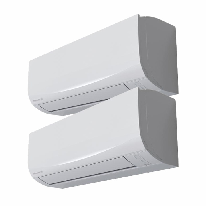 Sistem aer conditionat Daikin pentru 2 incaperi, multisplit, capacitate 5, 00 kW, unitati interioare 9+12000 btu, model Sensira, Refrigerant R32, clasa A++/A+, WiFi optional, Inverter cu dispozitiv de fixare VibraZerro pentru unitatea exterioara