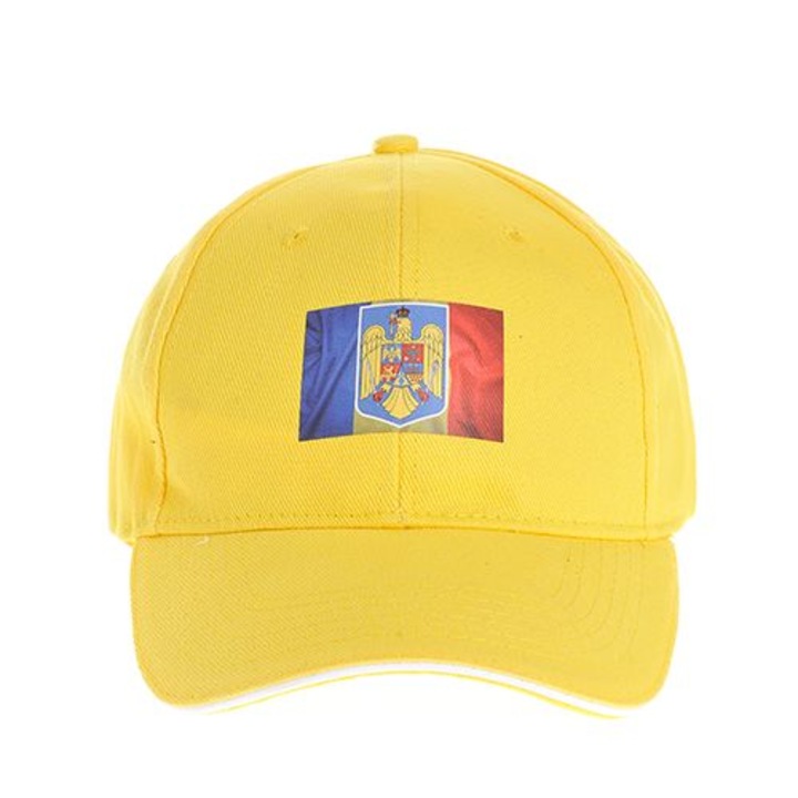 Weser Liberty unisex sapka, Hai Romania, sárga, 100% sűrű pamut, szellőzőnyílásokkal