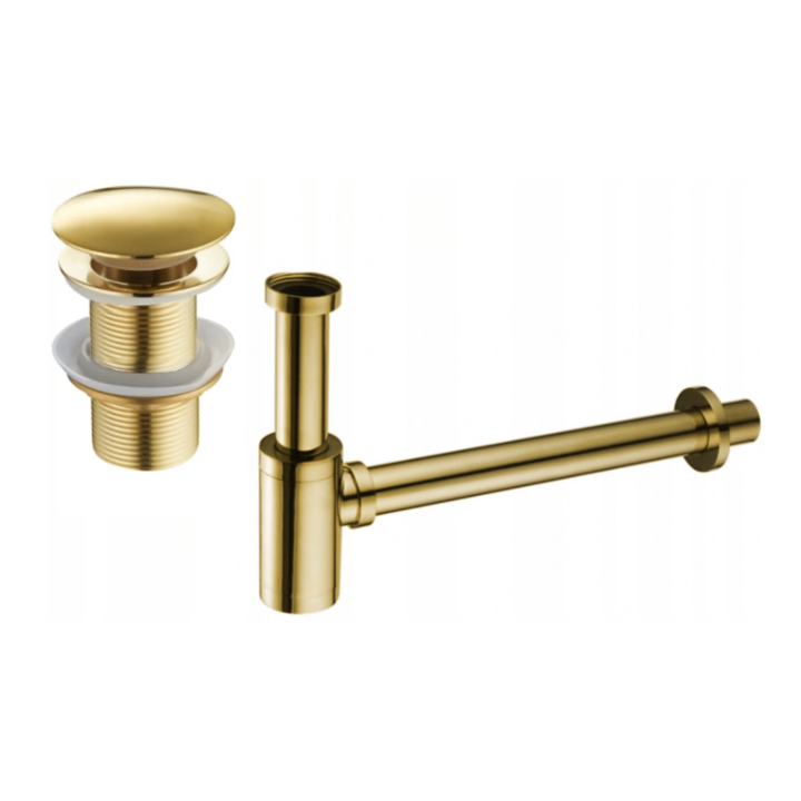 Комплект от 2 сифона за мивка, Mexen, 6481, метал, злато