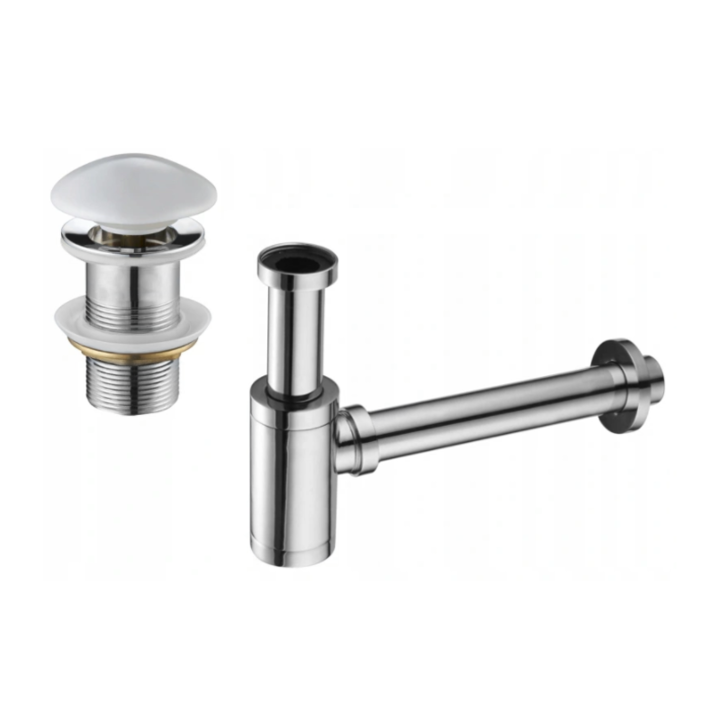 Комплект 2 сифона за мивка, Mexen, 6500, Метал, Бял цвят