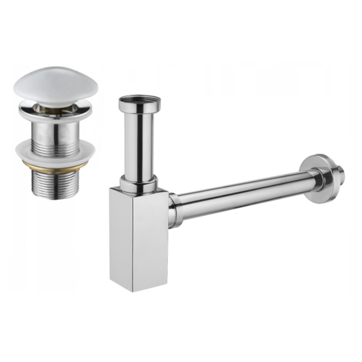 Комплект от 2 сифона за мивка, Mexen, 6528, Метал, Бял