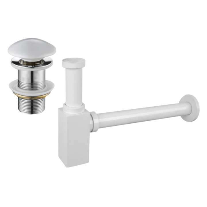 Комплект от 2 сифона за мивка, Mexen, 6527, метал, бял