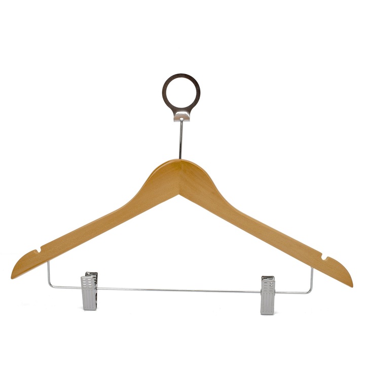 Комплект хотелски закачалки с кука против кражба и метални скоби, UniqueUtil, 100 части