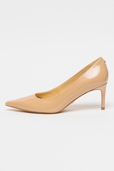 GUESS, Pantofi de piele ecologica lacuita cu varf ascutit Bravo, Bej, 36