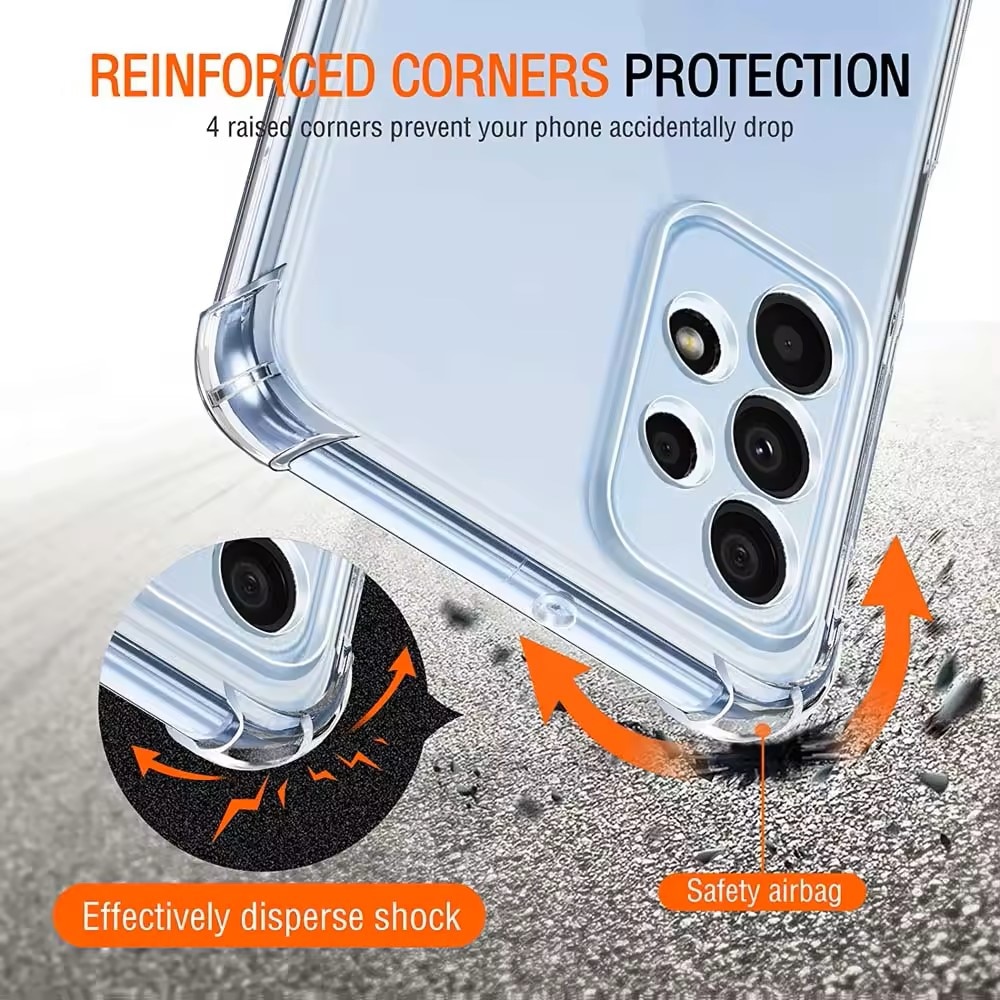 Husa protectie Mat-Tech compatibila cu Samsung Galaxy A13 4G, Protectie Camera, Colturi anti-soc, Decupaje Precise, Rezistenta la impact, Margini ridicate pentru protectia ecranului, Transparenta