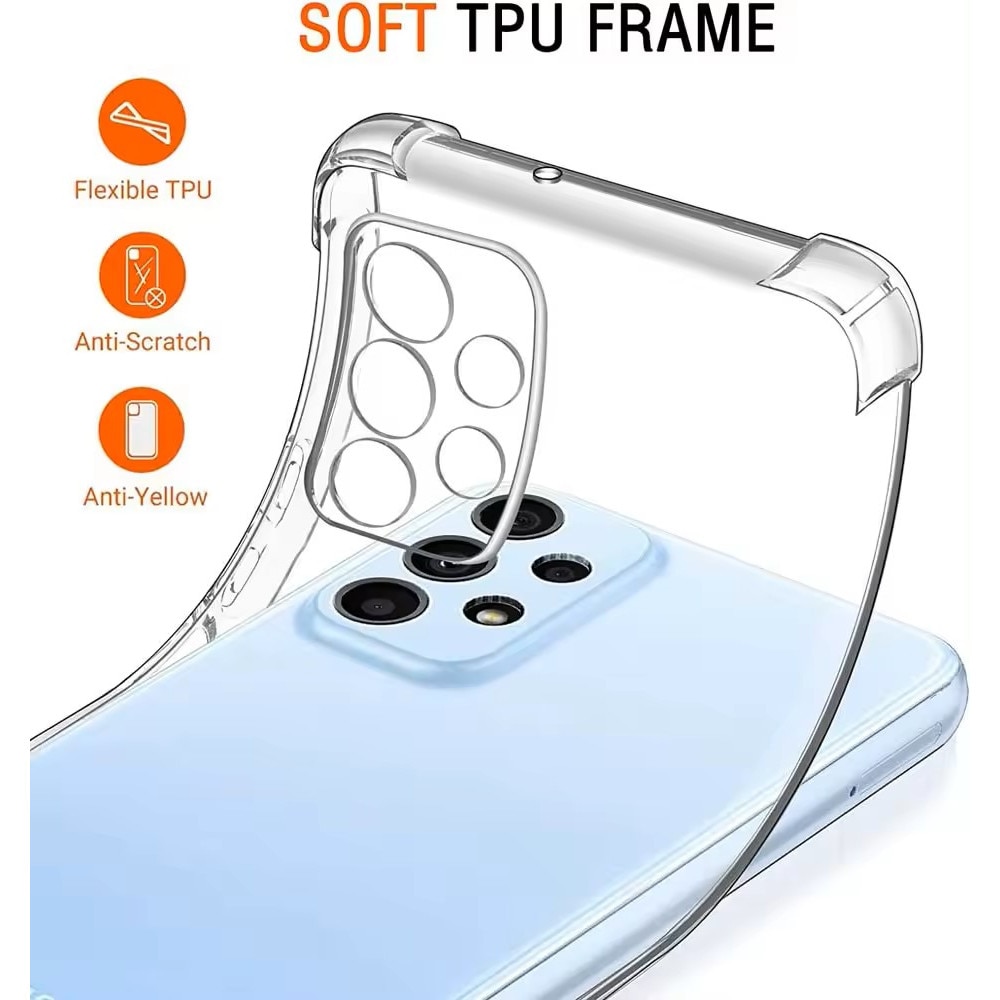 Husa protectie Mat-Tech compatibila cu Samsung Galaxy A13 4G, Protectie Camera, Colturi anti-soc, Decupaje Precise, Rezistenta la impact, Margini ridicate pentru protectia ecranului, Transparenta