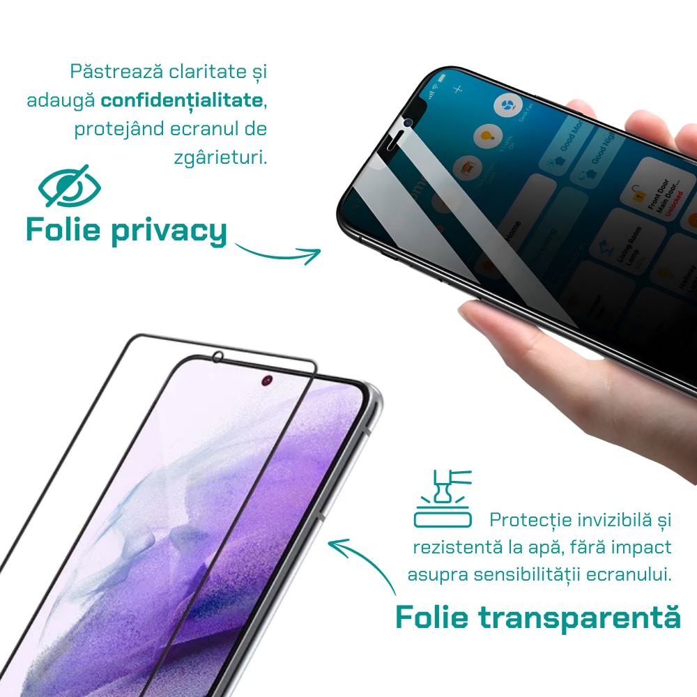 Husa pentru Samsung A34 5G Antisoc Bermek - Folie sticla - Folie privacy, TPU, Transparent
